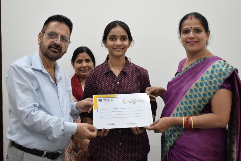 Certificate distribution of Debate Competition 02 - Sharda University Agra