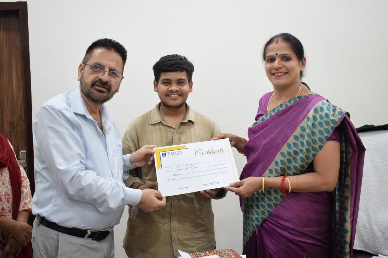 Certificate distribution of Debate Competition 03 - Sharda University Agra