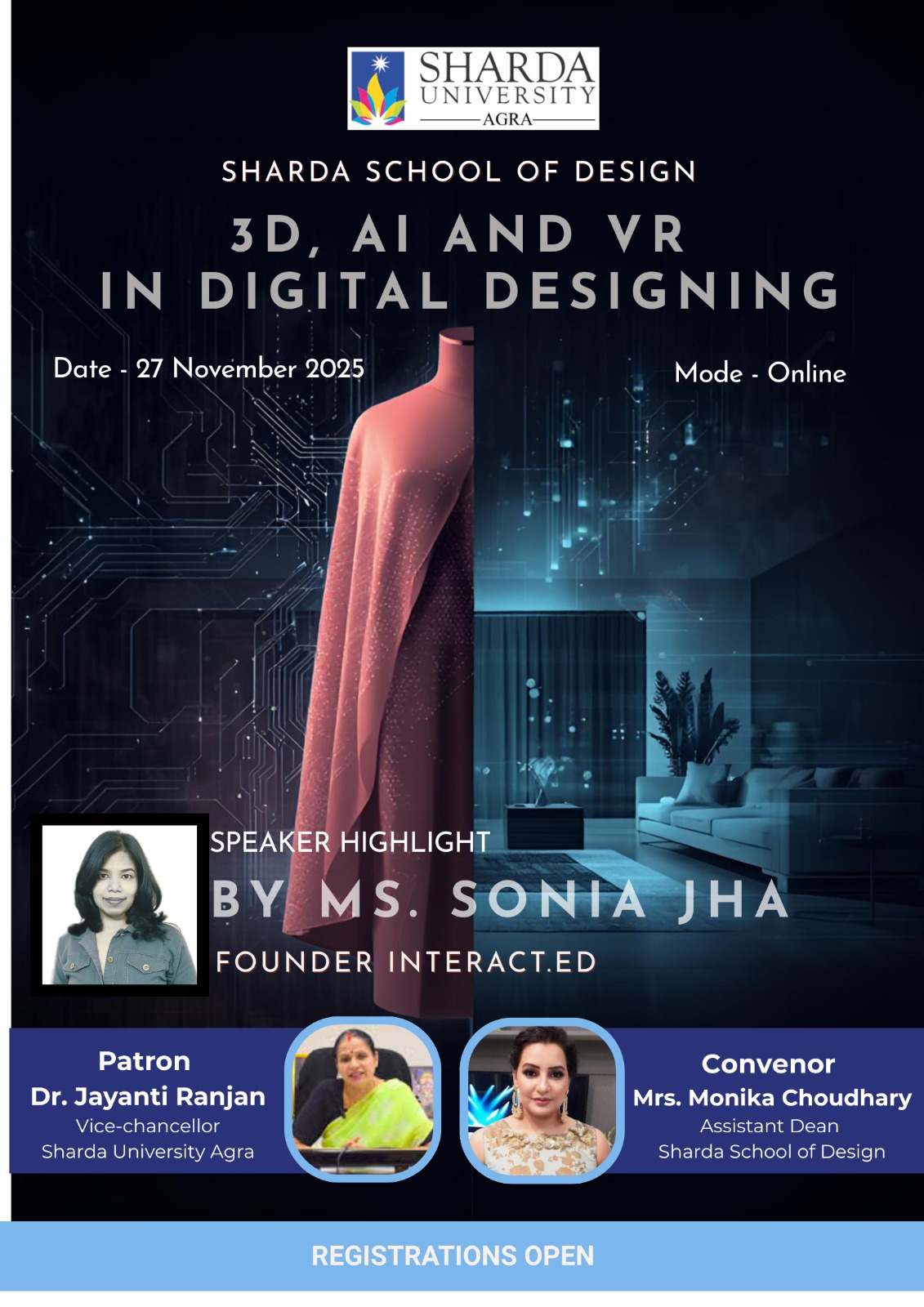 3D, AI & VR in Digital Designing – Expert Session - Sharda University Agra