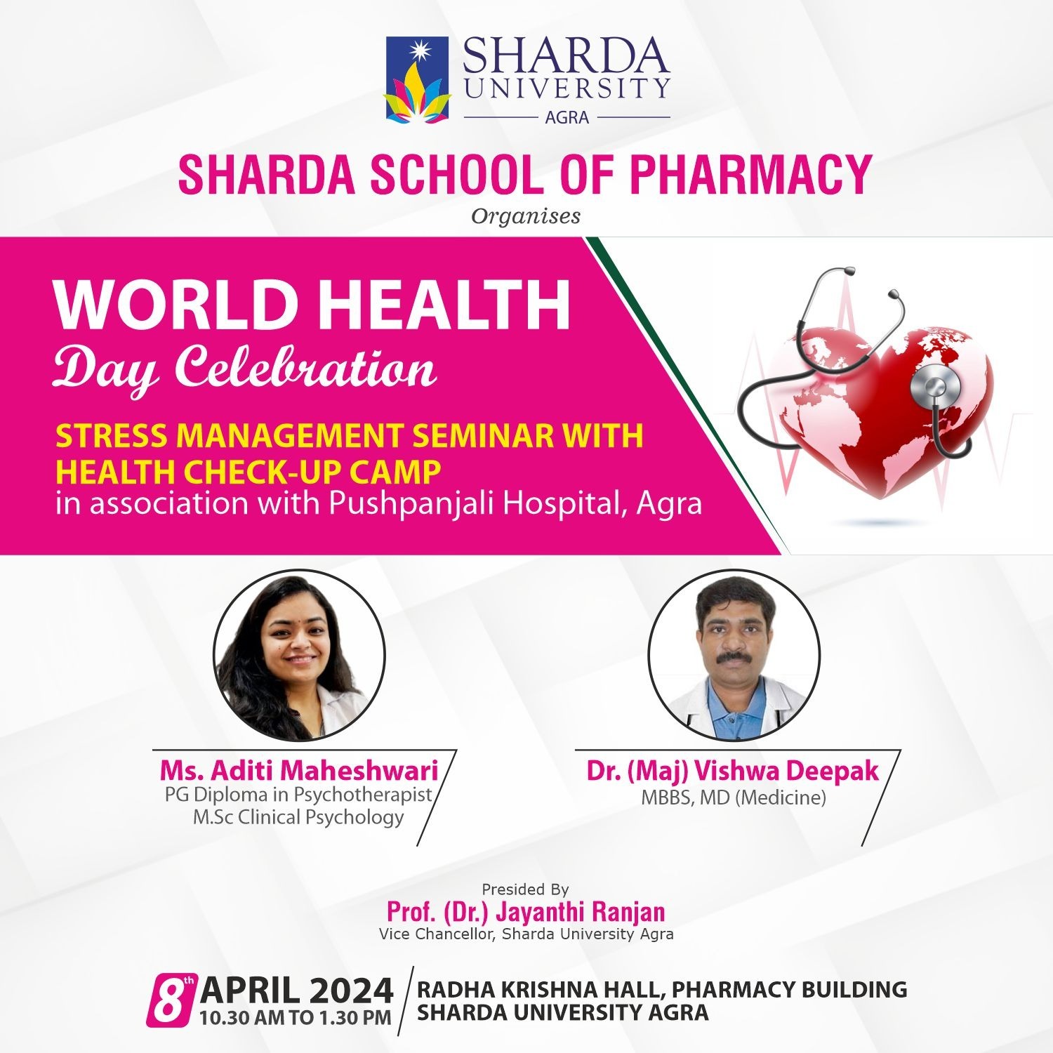 Stress Management Seminar with Health Checkup Camp in association with Pushpanjali Hospital, Agra