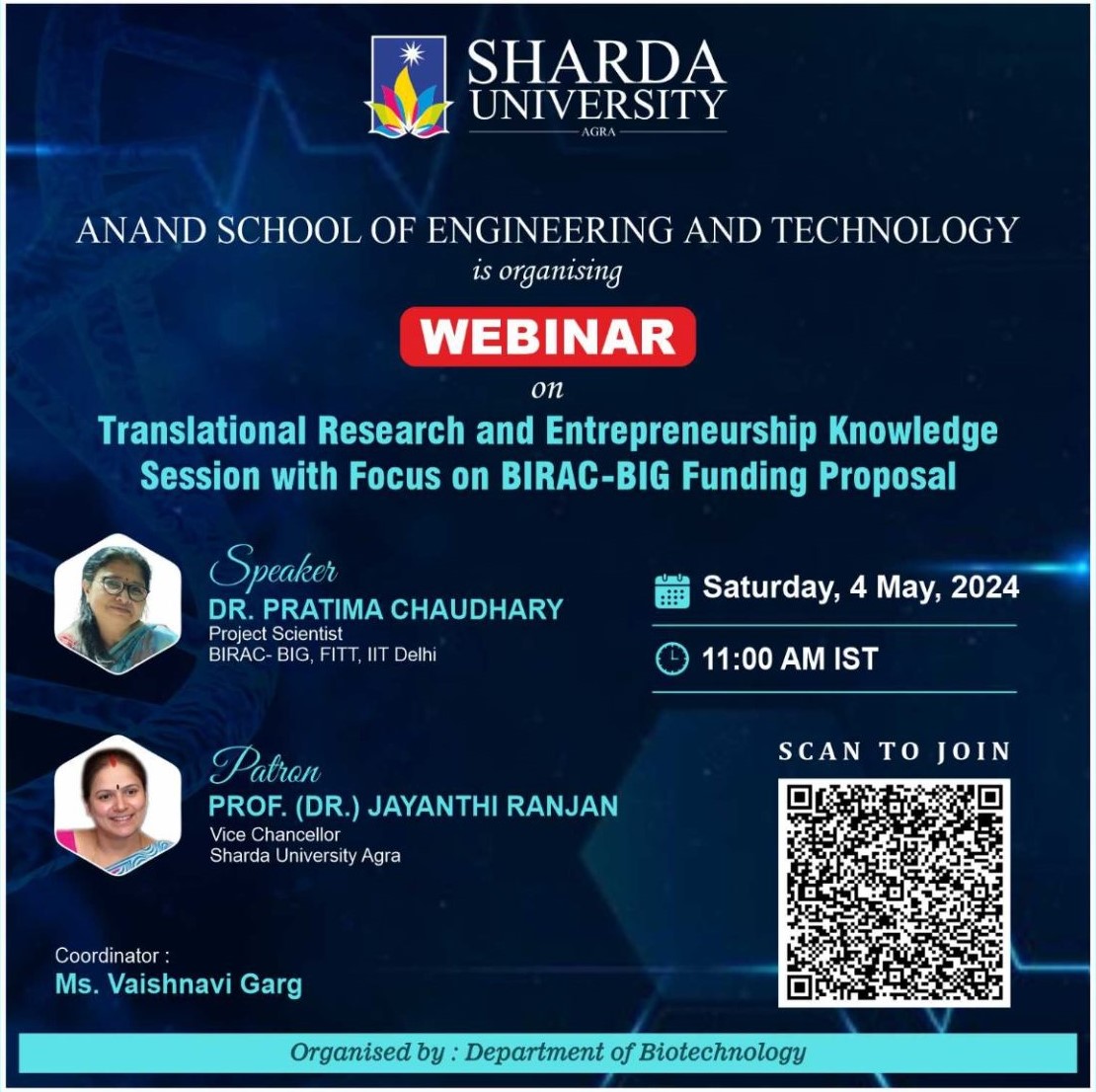 ASET organizing a webinar on Translational Research and Entrepreneurship