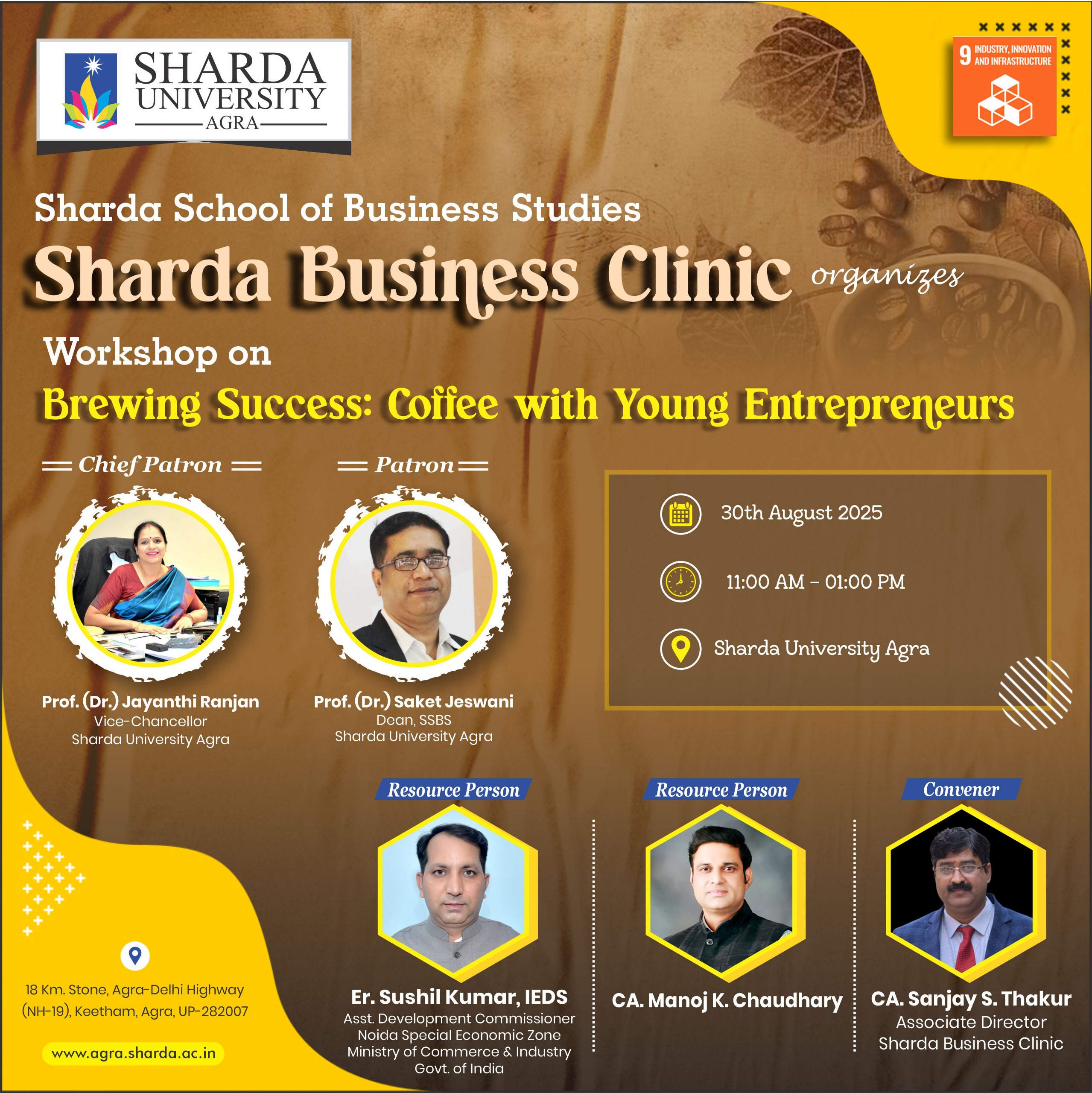 Brewing Success: Coffee with Young Entrepreneurs - Sharda University Agra