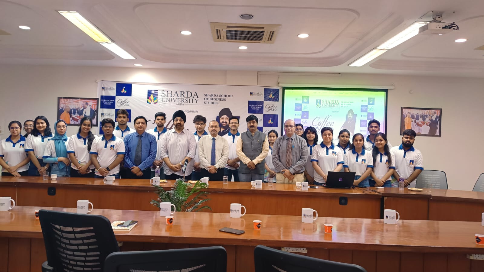 SSBS hosted an inspiring session of Coffee with CEO - Sharda University Agra
