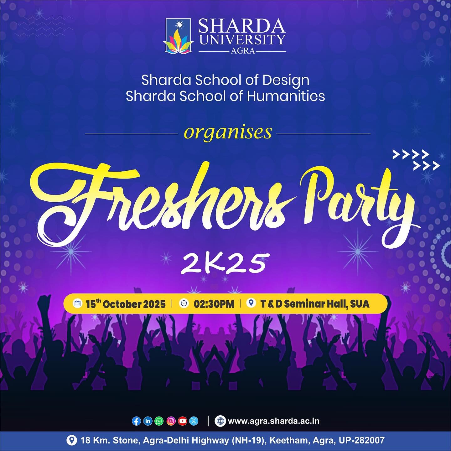 SSH & SSD Freshers Party 2025 - Sharda University Agra