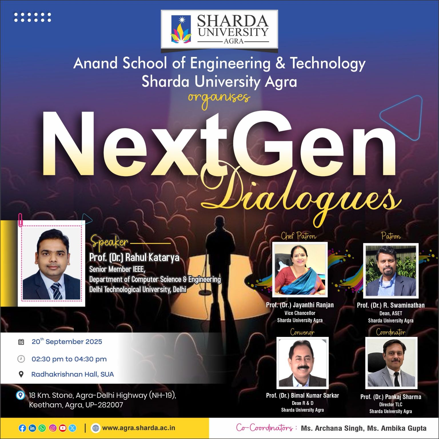 Host NextGen Dialogues - Sharda University Agra