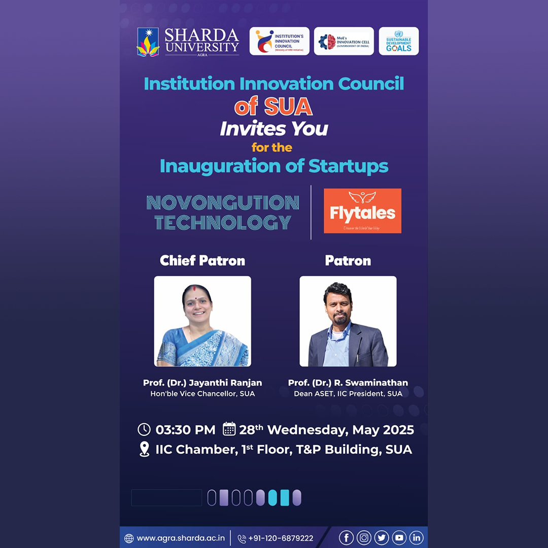 Inauguration of Startups at Sharda University Agra