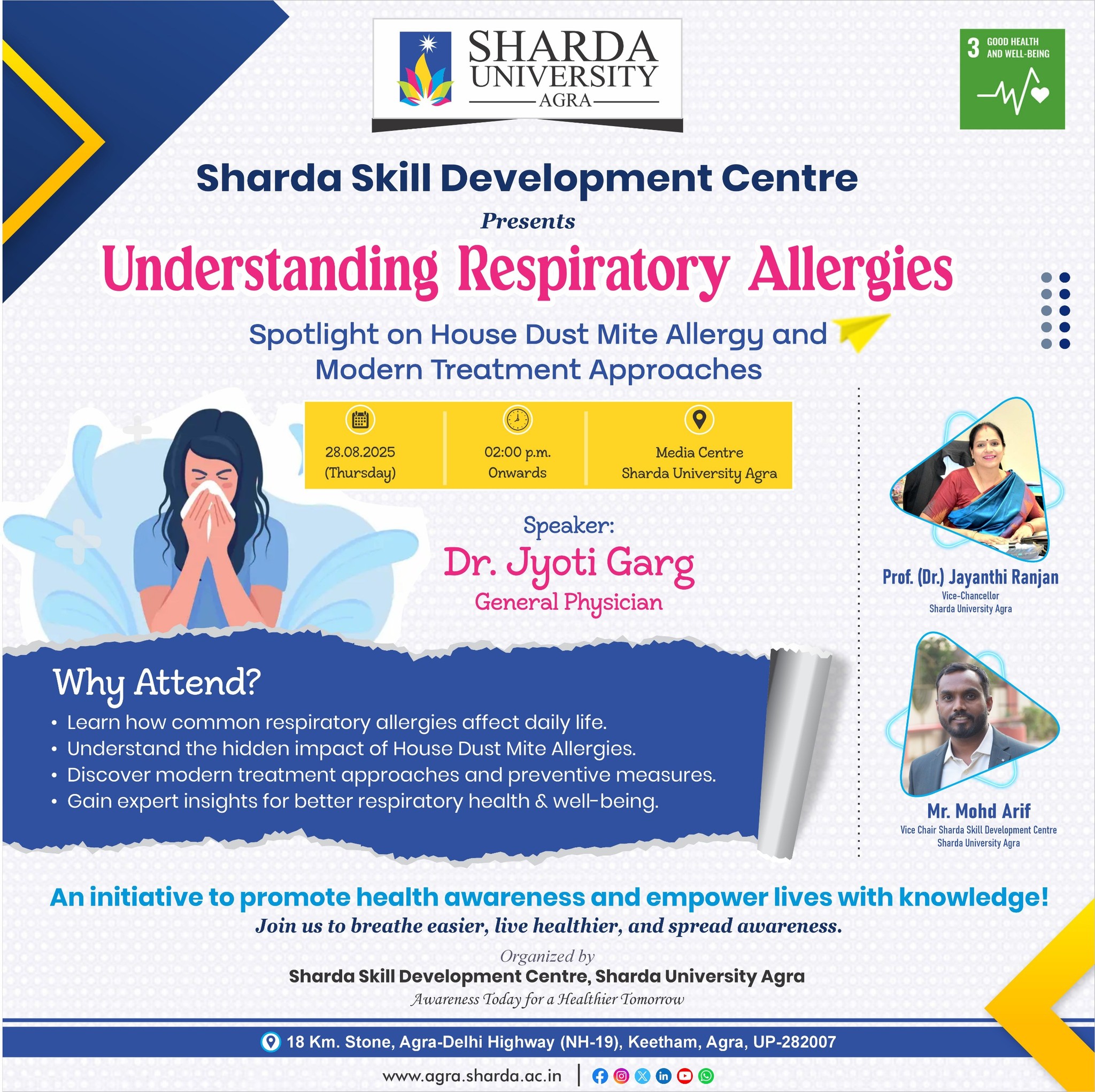 Knowledge Sharing Session- Understanding Respiratory Allergies - Sharda University Agra