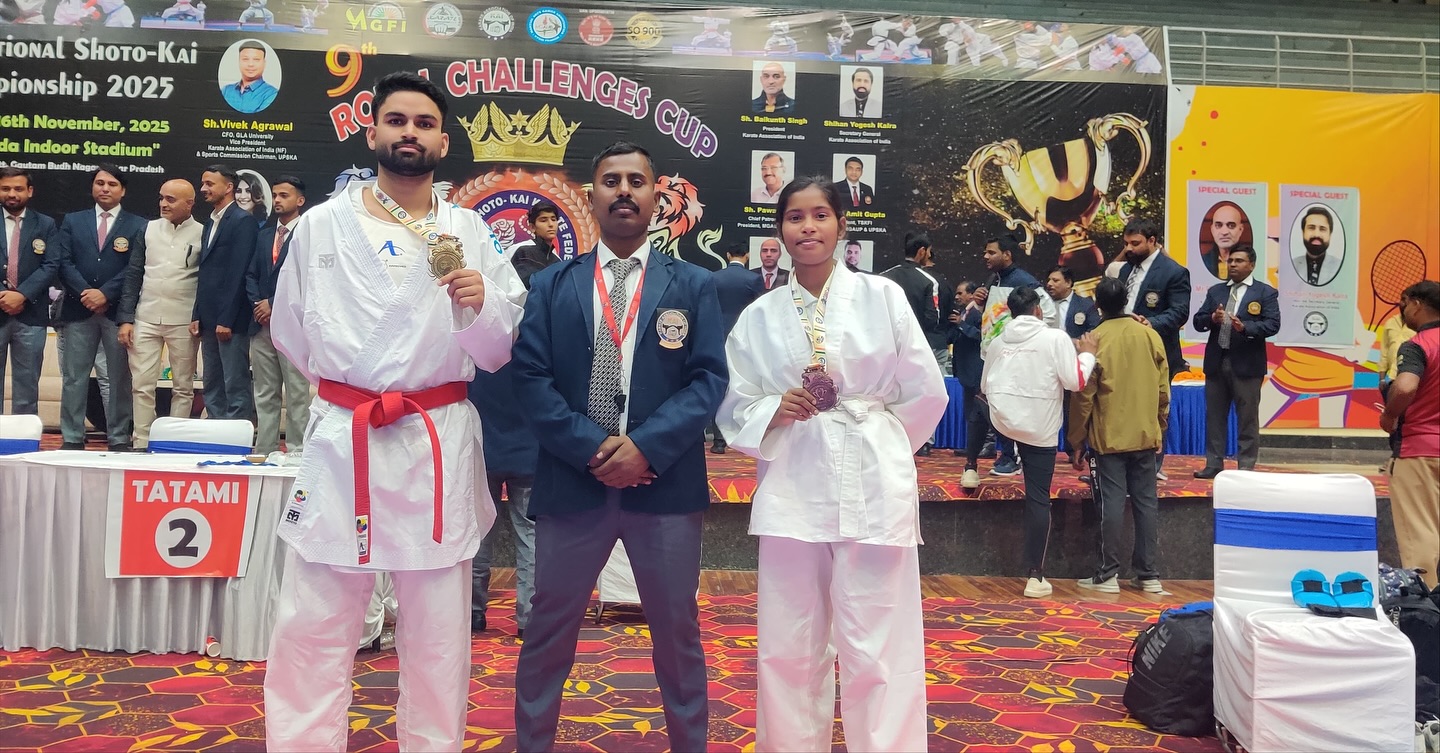 Shines at the 9th Royal Challenge Cup Karate Championship - Sharda University Agra