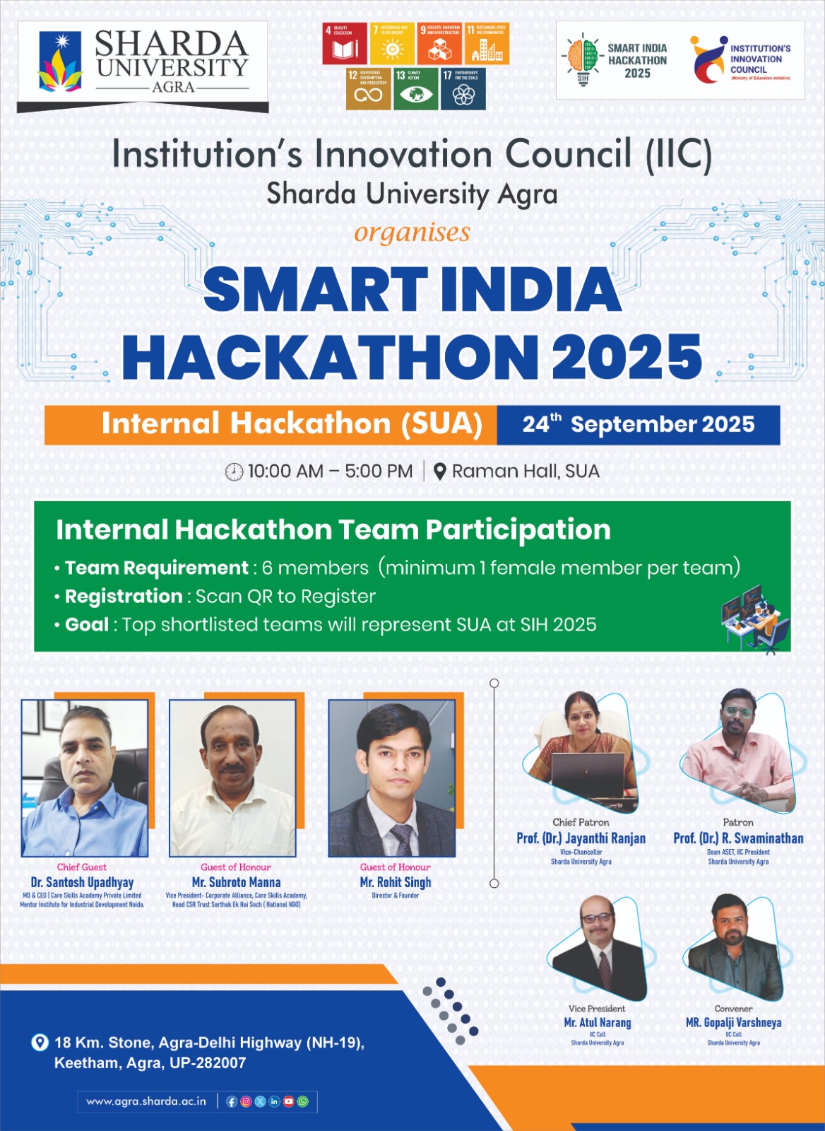Smart India Hackathon 2025 – Internal Hackathon - Sharda University Agra