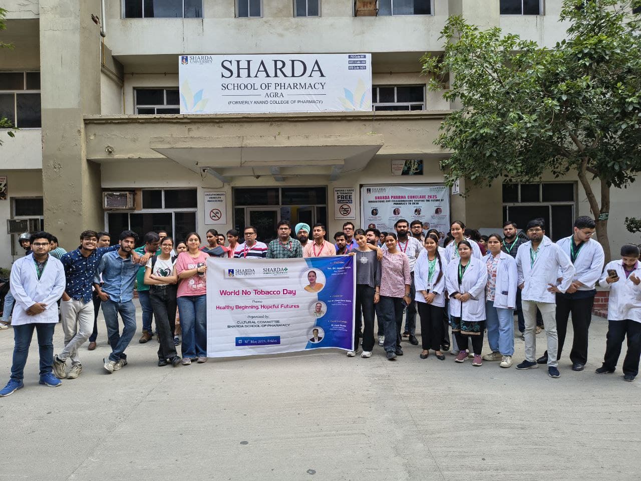 SSOP observes World No Tobacco Day 2025 - Sharda University Agra