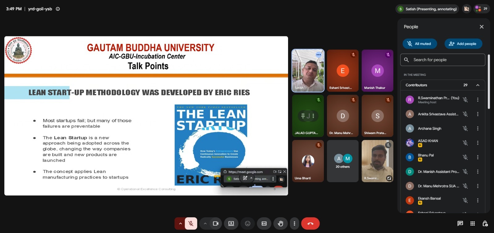 Successfully Concluded | Lean Start-up & MVP Boot Camp / Mentoring Session - Sharda University Agra
